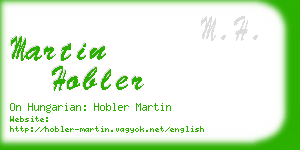 martin hobler business card
